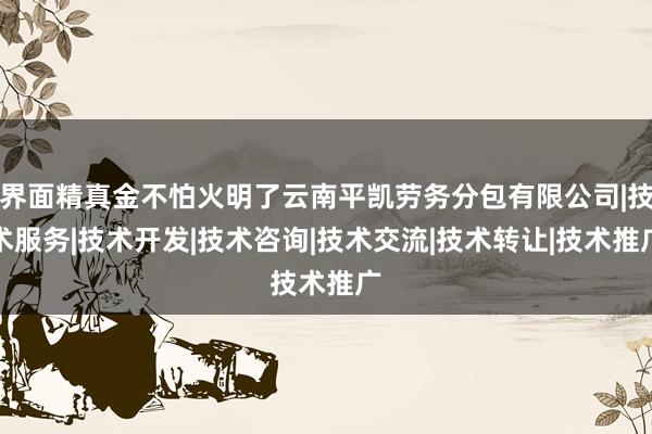 界面精真金不怕火明了云南平凯劳务分包有限公司|技术服务|技术开发|技术咨询|技术交流|技术转让|技术推广